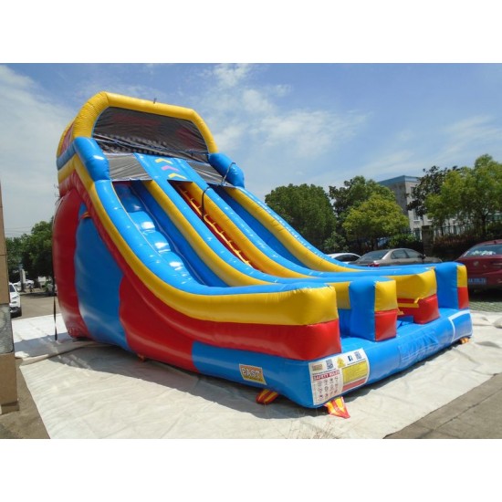 Inflatable Dual Lane Slide With Front Exits