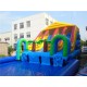 Custom Inflatable Water Parks Pool With Slide And Toys On Land